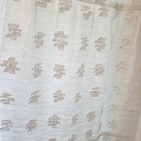 Free The Roses Sweetheart Tiered Short Sleeve Floral Maxi White Dress Sz Medium - Picture 14 of 16